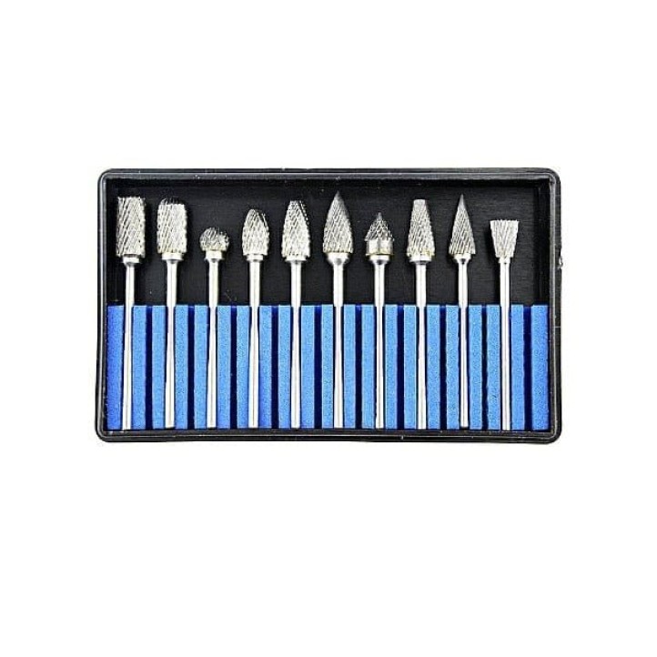 10 Pcs Tungsten Carbide Rotary Burrs Set